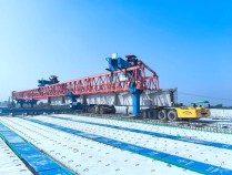 中交一公局集团新乡S227项目原阳南互通主线桥箱梁架设完成